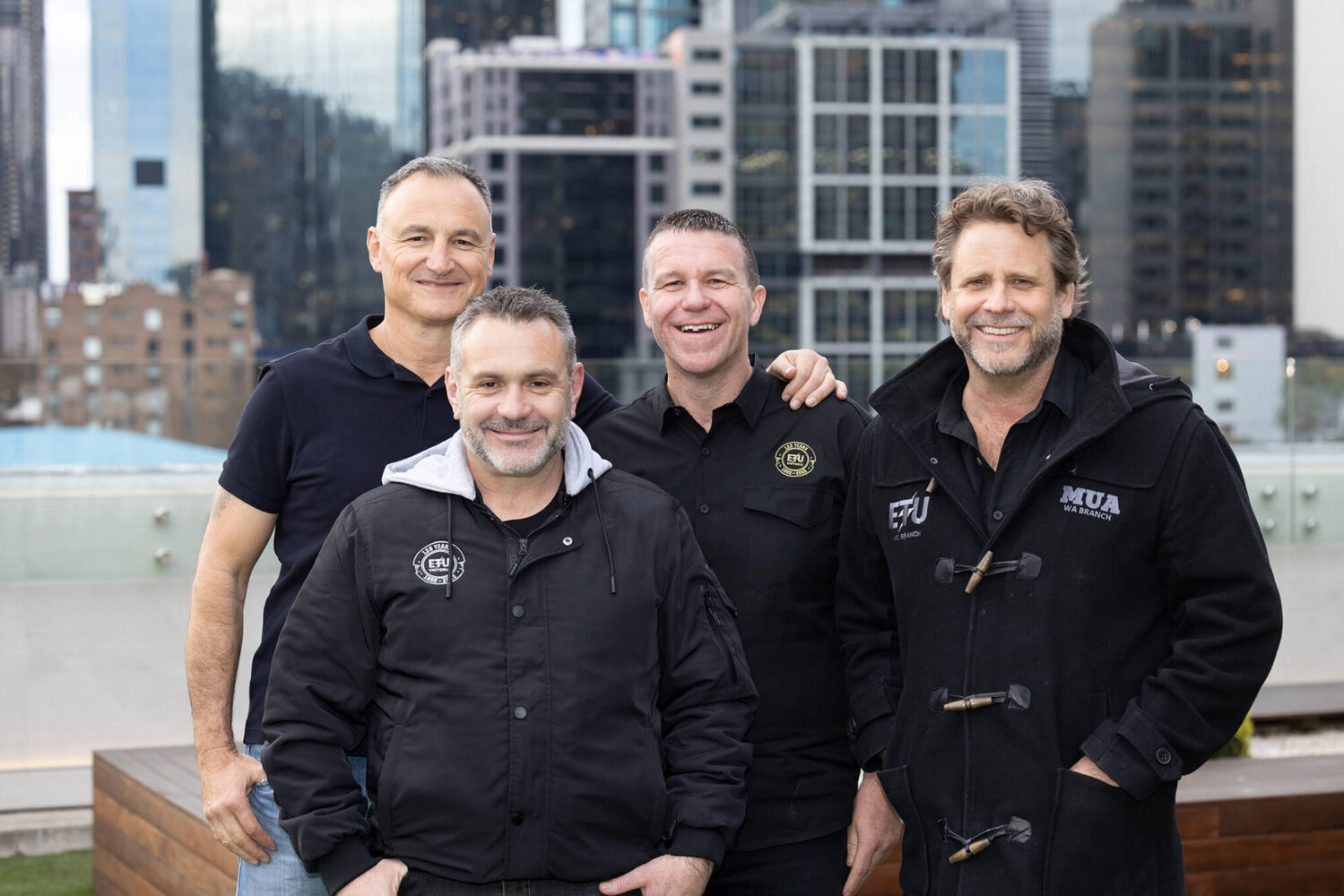 Electrical Trades Union of Victoria Leadership Electrical Trades Union of Victoria Leadership - Ivan Balta (furthest left), Danny Filazzola (left front), Arron Harris (center) and Troy Gray (right)